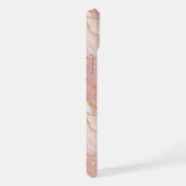 Personalized Modern Rose Quartz Marble Gold iPhone Hülle (Rechte Seite)