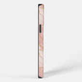 Personalized Modern Rose Quartz Marble Gold iPhone Hülle (Rechte Seite)