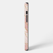 Personalized Modern Rose Quartz Marble Gold iPhone Hülle (Linke Seite)