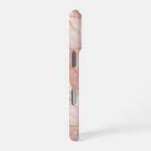 Personalized Modern Rose Quartz Marble Gold iPhone Hülle (Rechte Seite)