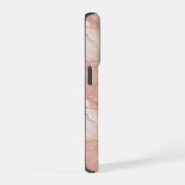 Personalized Modern Rose Quartz Marble Gold iPhone Hülle (Rechte Seite)