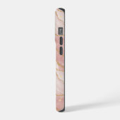 Personalized Modern Rose Quartz Marble Gold iPhone Hülle (Linke Seite)