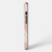 Personalized Modern Rose Quartz Marble Gold iPhone Hülle (Linke Seite)