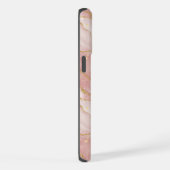 Personalized Modern Rose Quartz Marble Gold iPhone Hülle (Rechte Seite)