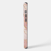 Personalized Modern Rose Quartz Marble Gold iPhone Hülle (Linke Seite)