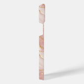 Personalized Modern Rose Quartz Marble Gold iPhone Hülle (Rechte Seite)