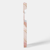 Personalized Modern Rose Quartz Marble Gold iPhone Hülle (Linke Seite)