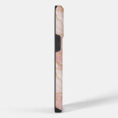 Personalized Modern Rose Quartz Marble Gold iPhone Hülle (Rechte Seite)