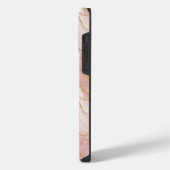 Personalized Modern Rose Quartz Marble Gold iPhone Hülle (Linke Seite)