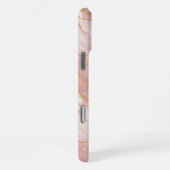 Personalized Modern Rose Quartz Marble Gold iPhone Hülle (Rechte Seite)