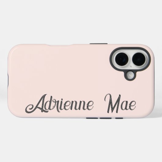 Personalized Modern Script Baby Pink Blush Case-Mate iPhone Hülle (Rückseite (Horizontal))