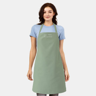 Personalized Modern Simple Script Sage Green Schürze