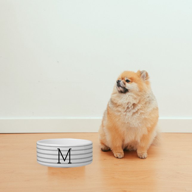 Personalized Modern Stripe Custom Initial Pet Bowl Napf (Von Creator hochgeladen)