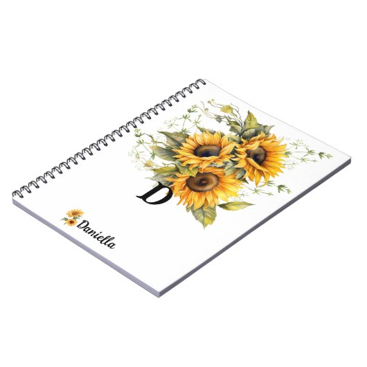 Personalized Modern Sunflower Notizblock (Linke Seite)