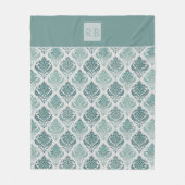 Personalized Modern Teal Nordic Damask Fleecedecke (Vorderseite)
