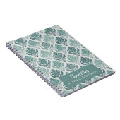 Personalized Modern Teal Nordic Damask Notizblock (Rechte Seite)