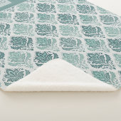 Personalized Modern Teal Nordic Damask Sherpadecke (3/4)