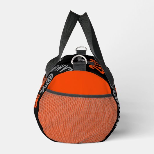 Personalized modern text beautiful orange black duffle bag (Rechts)