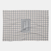 Personalized Modern Towel Trendy Coral Grey Style Geschirrtuch (Horizontal)