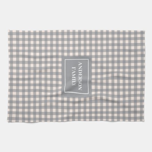 Personalized Modern Towel Trendy Coral Grey Style Geschirrtuch (Horizontal)