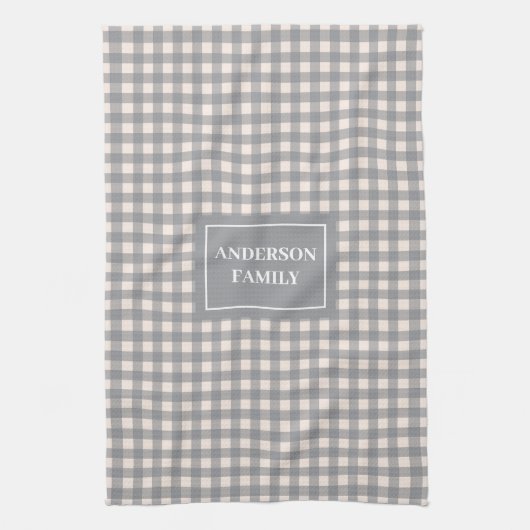 Personalized Modern Towel Trendy Coral Grey Style Geschirrtuch (Vertikal)