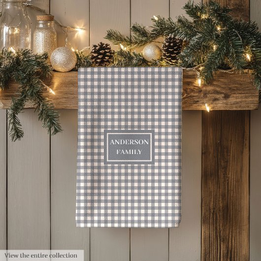 Personalized Modern Towel Trendy Coral Grey Style Geschirrtuch