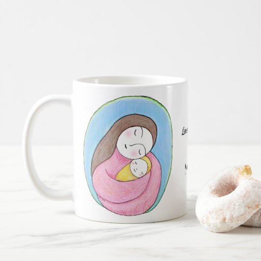 Personalized Mom and Baby Mothers Day gift  Kaffeetasse (Mit Donut)