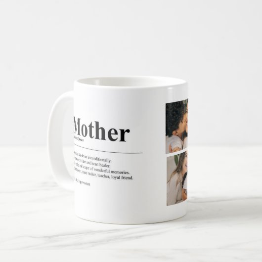 Personalized Mom Definition Photo Mug Kaffeetasse (Vorderseite Links)