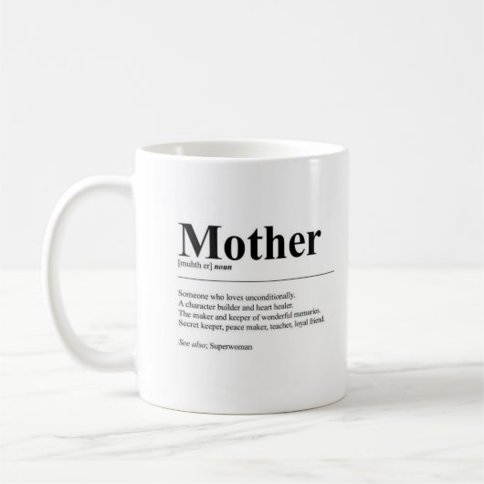 Personalized Mom Definition Photo Mug Kaffeetasse (Links)