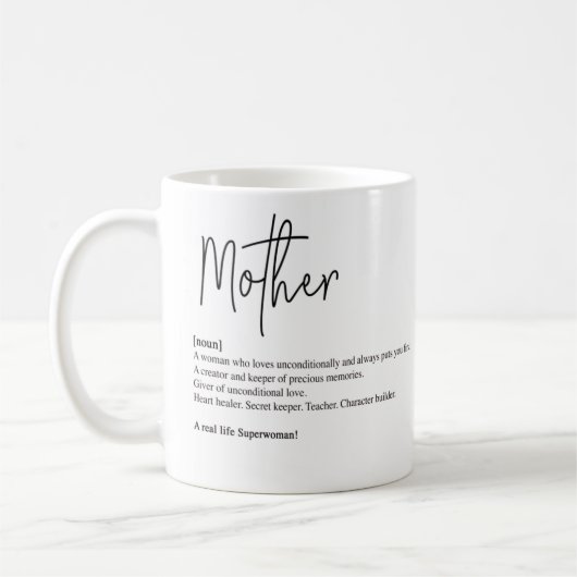 Personalized Mom Definition Photo Mug Kaffeetasse (Links)