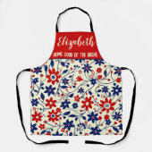 Personalized Mom Home Cook Brave Floral Schürze (Vorderseite)