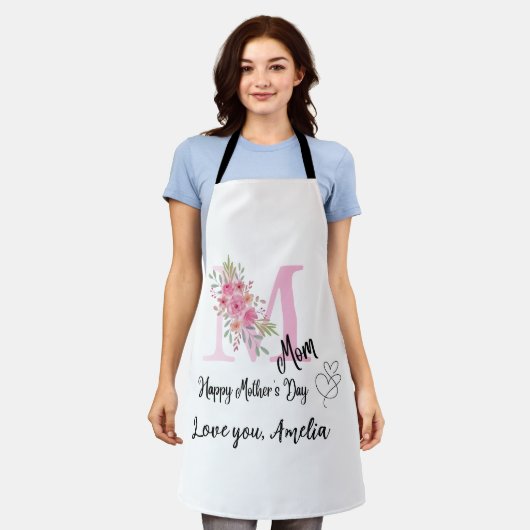 Personalized Mom Initial Apron Schürze (Getragen)