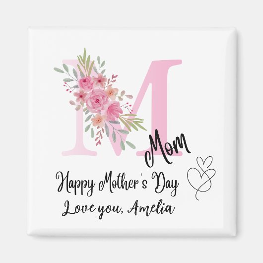 Personalized Mom Initial Fridge Magnet (Vorne)