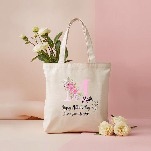 Personalized Mom Initial Tote Bag Tragetasche