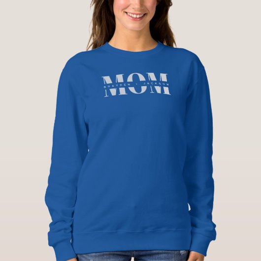 Personalized MOM Kids’ Names, Modern Chic Mom Gift Sweatshirt (Vorderseite)