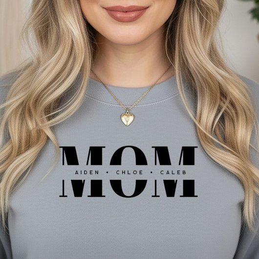 Personalized MOM Kids’ Names, Modern Chic Mom Gift Sweatshirt