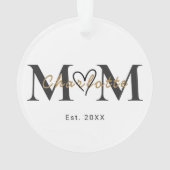 Personalized Mom Name Est Year Christmas Ornament (Rückseite)