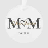 Personalized Mom Name Est Year Christmas Ornament (Vorderseite)