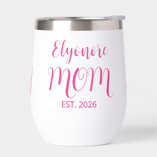 Personalized Mom Name Established Pink Script (Links)