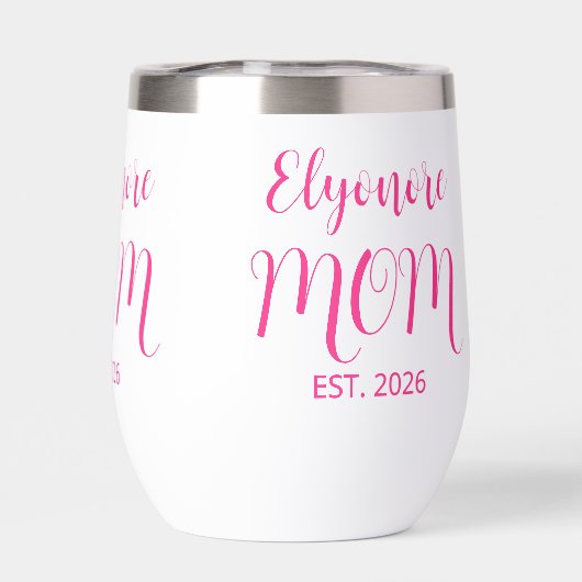 Personalized Mom Name Established Pink Script (Rückseite)