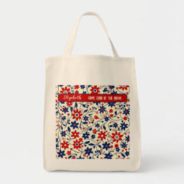Personalized Mom Patriotic Wildflower Market Tragetasche