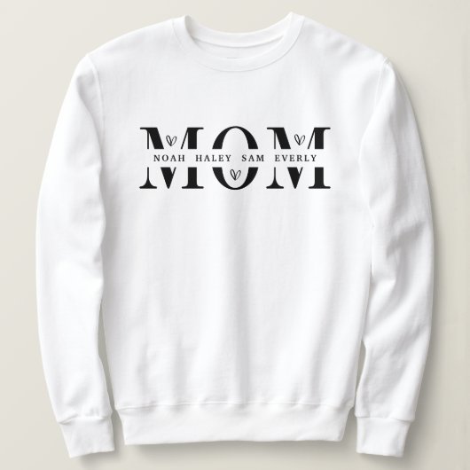 Personalized Mom Sweatshirt With Kids Names Gift (Design vorne)