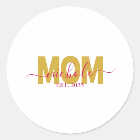 PERSONALIZED MOM TO BE RUNDER AUFKLEBER (Vorderseite)