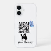 Personalized Mom Typography iPhone 16 Case Hülle (Rückseite)
