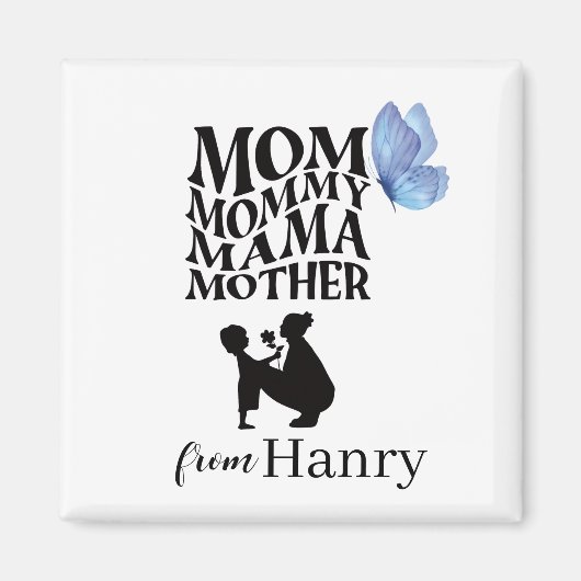 Personalized Mom Typography Magnet (Vorne)