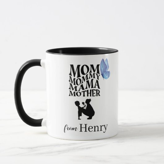 Personalized Mom Typography Mug Tasse (Links)