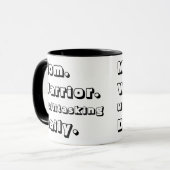 Personalized Mom Warrior Multitasking Daily Black  Tasse (Vorderseite Links)