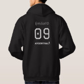 Personalized Monochromatic Argentinian Athlete  Hoodie (Rückseite)