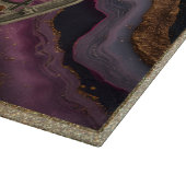 Personalized Monogram Agate Pink Rustic Metal Luxe Schneidebrett (Ecke)