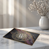 Personalized Monogram Agate Pink Rustic Metal Luxe Schneidebrett